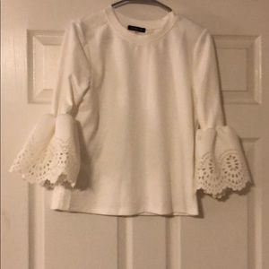 New without tags white shirt with lace detail